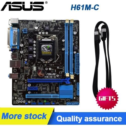 ASUS H61M-C PC Motherboard LGA1155 M-ATX H61 Desktop Motherboards Set