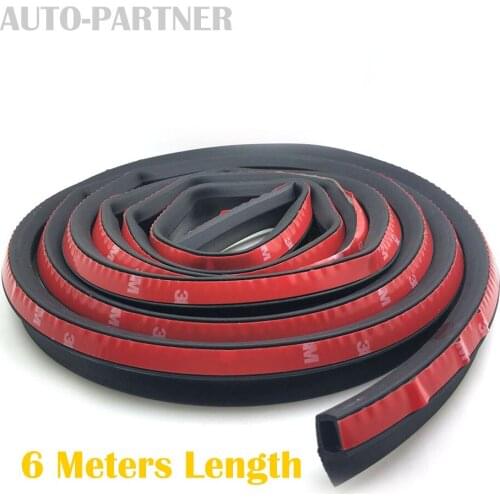 6 Meter P type car sound insulation sealing rubber strip anti Noise Rubber 3m Sticky Tape