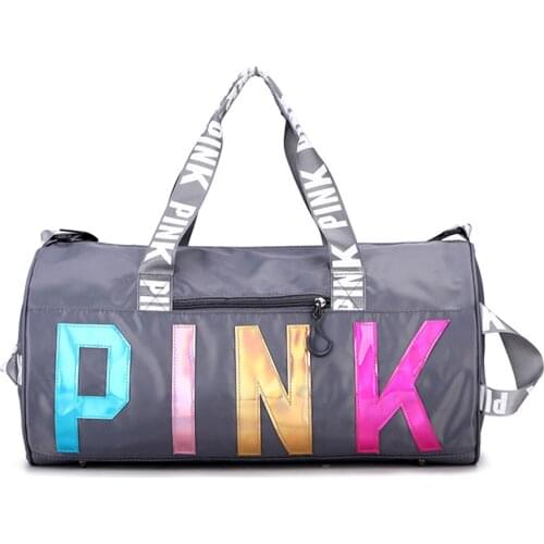Large Pink Travel Bag Women Outdoor Sports Fitness Training Bags Nylon Waterproof Female Handbag Fashion Tote Bag