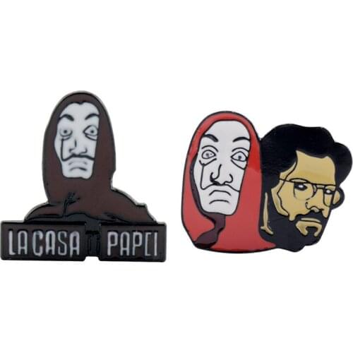 La Casa De Papel Charm Brooch TV Series House Of Paper Lapel Pin Women Men Badge Pins Accessoires Bijioux Gift