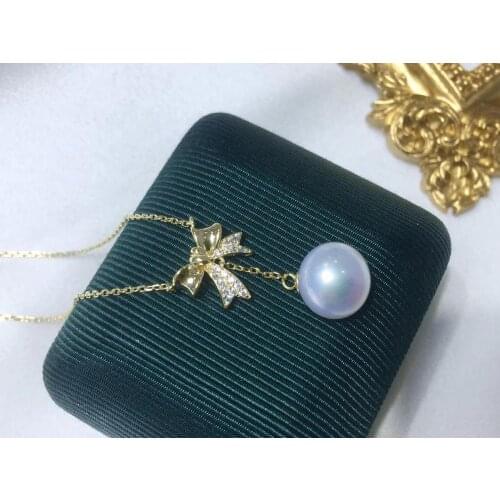 Bowknot 925 Sterling Silver Necklace Chain with Pendant Findings Jewelry Parts Fittings for Pearls Corals Jades Stones