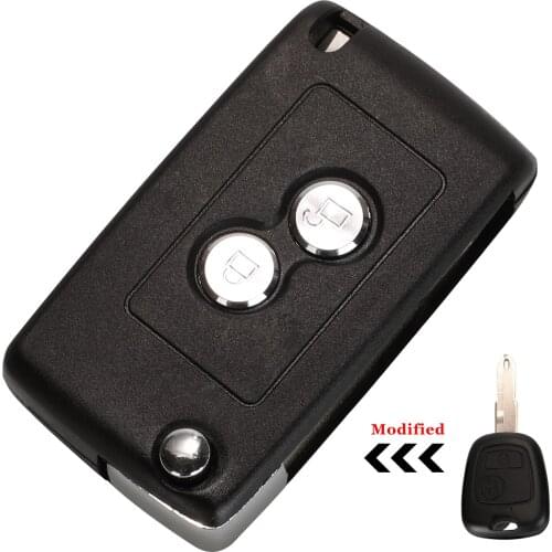 Bilchave Modified 2 Buttons Key Remote Car Accessories Case For Peugeot 206 207 306 406 For Citroen NE73 Blade Key Shell Case