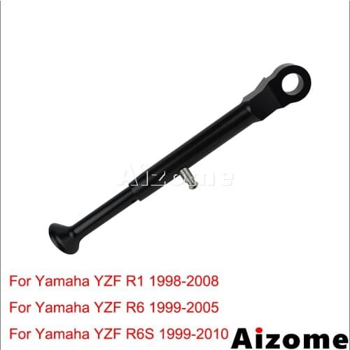 Motorcycle Black Side Stand For Yamaha YZF R1 R6 R6S Adjustable Kickstand T-6 Aluminum Kick Stand