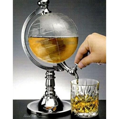 Globe Spirits Decanter Beverage Dispenser Wine Pourer Wine Rack Barware 1.0L