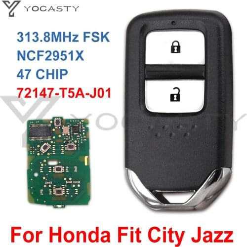 YOCASTY 313.8MHz Keyless Smart Car Remote Key 72147-T5A-J01 72147-T5C-J01 For Honda Fit City Jazz Shuttle Vezel 2014
