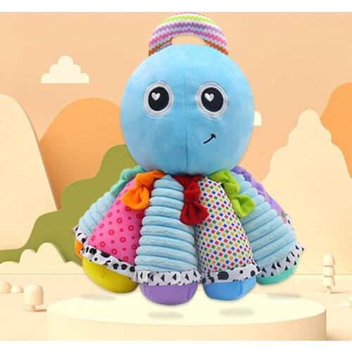 Double-Sided Doll Octopus Plush Toys Infant Educational Toys Baby Early Education Music Cloth Art Plush Toy For Boys And Girls