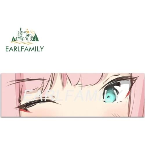 EARLFAMILY 13cm x 4cm for Zero Two Eyes Motorcycle Car Stickers Graffiti Decal Vinyl Car Wrap Refrigerator Waterproof Sunscreen