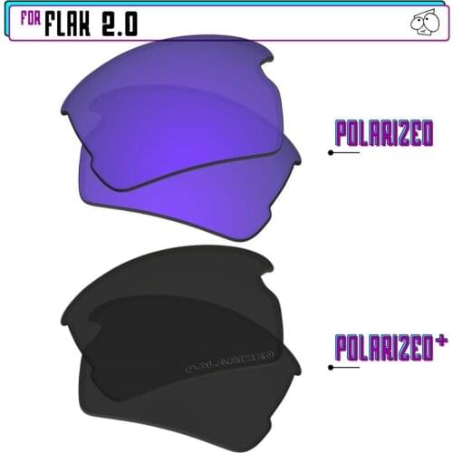 EZReplace Polarized Replacement Lenses for - Oakley Flak 2.0 Sunglasses - BlackP Plus-PurpleP