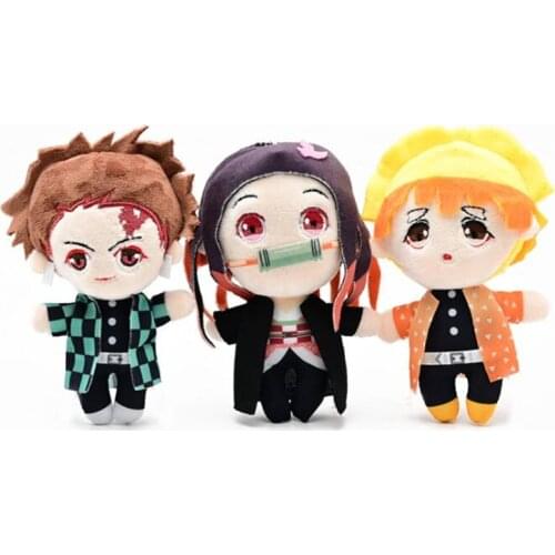 12Pc/Lot Mixed My Hero Academia Kimetsu No Yaiba Kamado Tanjirou Kamado Nezuko Agatsuma Zenitsu Figure Model Plush Doll