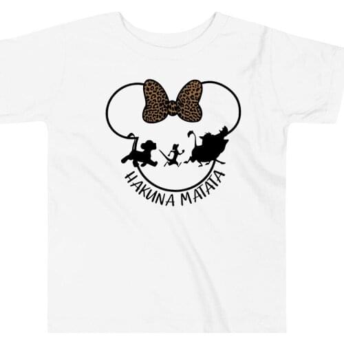Hakuna Matata T Shirt Animal KingDom Family Shirts Mouse Minnie Tee Kids Clothes Cotton Child Summer Short Sleeve Tshirts Tops
