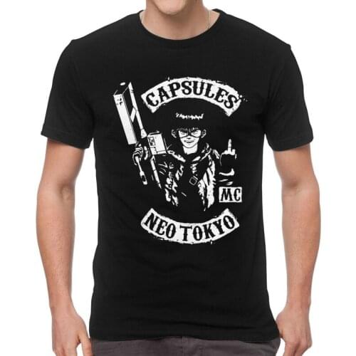Manga Akira Kaneda T Shirt Cotton Printed T-shirts Novelty Tshirt Short Sleeve The Capsule Motorcycle Anime Neo Tokyo Tee Top