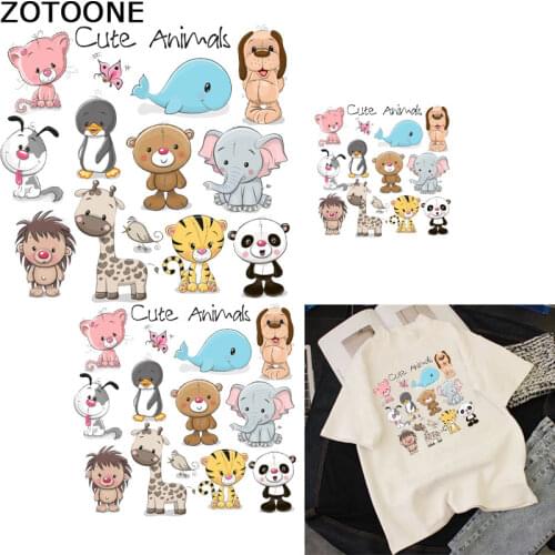 Ironing Elephant Lion Trend Patch DIY Childrens T-shirt Decoration Heat Conduction Vinyl Alphabet Animal Patch Hot Press D