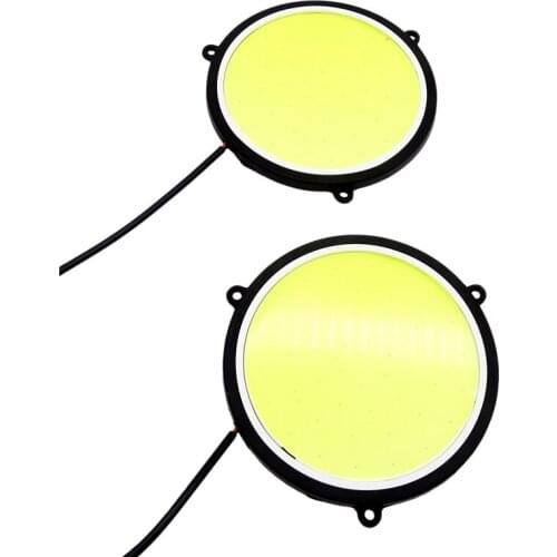 2Pcs 12V DC 90mm Car Running Lamps DRL Daytime Running Lights Round Shape White LED Car DRL Waterproof Light