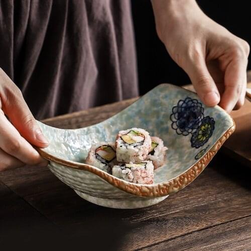 Japanese-style Ceramic Special-shaped Western Food Ramen Sushi Plate Kitchen Tableware Home Irregular Snack Fruit Dessert Plate