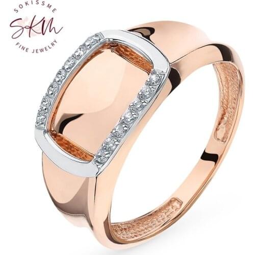 SKM Classic rings Vintage rings for women 14k rose gold brand designer Engagement wedding rings designer Luxury Fine Jewelry