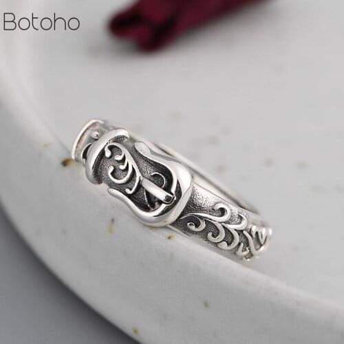 Real 999 Pure Silver colour Retro Belt Pattern Open Stacking Finger Ring For Men Women Fashion Flower Jewelry Christmas Gifts