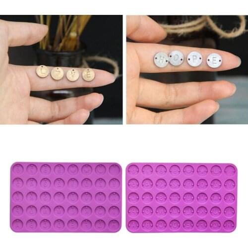 Letter Number Round Discs Mold Alphabet Bead Bracelet Necklace Jewelry Making Initial Letter Round Pendant Resin Mold X4YA