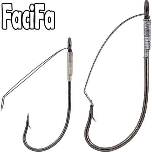 20pcs Weedless Barbed Fishing Hook Wacky Rig Hook Sizes 6-5/0 High Carbon Steel Bass Single hook