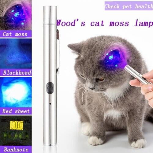 Cat Moss Lamp Woods Light Pet Fungus Detect Kitten Skin Disease Cat Supplies Dog Products for Pets Acessorio USB Charging