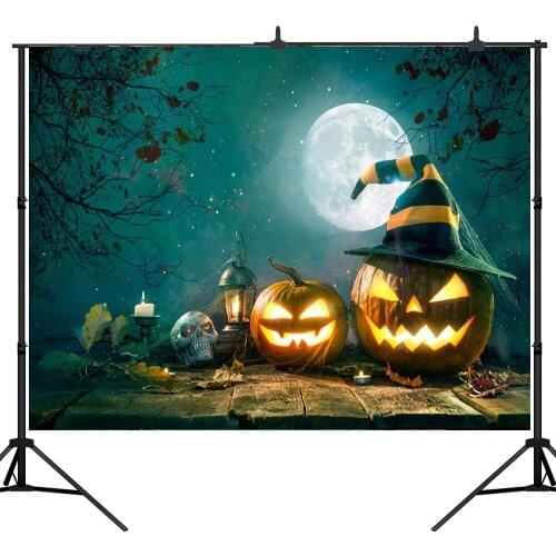 Lyavshi photography backdrop Night Magic Cap Skull Pumpkin Light Halloween professional festival photographic