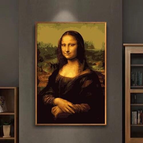 Painting by numbers art paint by number Diy Famous painting Mona Lisa hand-filled color decoration painting oil paintin