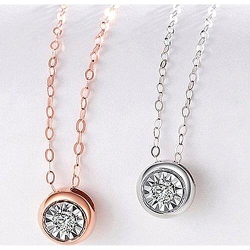 NYMPH Real 18K Gold Diamond Necklace Jewelry Pure AU750 Chain Luxury Diamond Pendant for Women Wedding Fine Jewelry X534