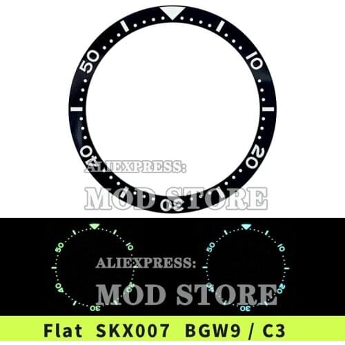 NEW Arrival Flat 38mm BGW9 Lume C3 Lume Top Fashion Quality Ceramic Bezel Insert SKX007/SKX009/SKX011