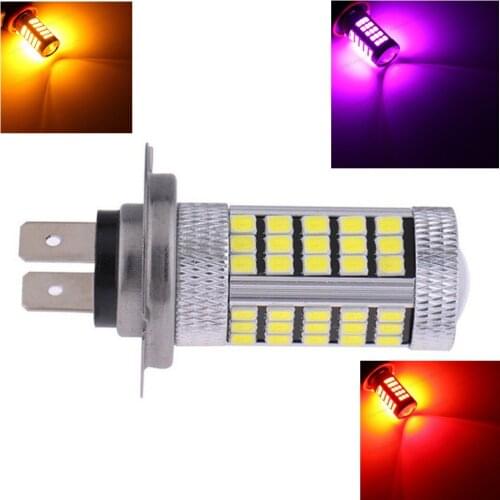 H7 2835 63 66 SMD LED PX26D Projector Fog Daytime Driving Bulb Red/Yellow Car Light DRL Lamp Source
