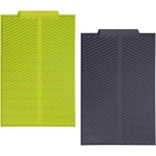Rectangle Silicone Drain Mat Drying Dishes Pad Heat Resistant Slip-proof Tray Set Massage Mats For Kitchen Dish Mat Draining