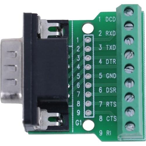 1pc New Hot Sale D-SUB 9pin Solderless Connectors DB9 RS232 Serial To Terminal Adapter