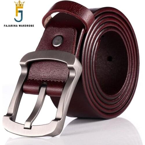 FAJARINA Quality Cowhide Ladies Cowskin Leather All-match Retro Simple Clasp Style Belts for Men Fashion Styles Jeans N17FJ501