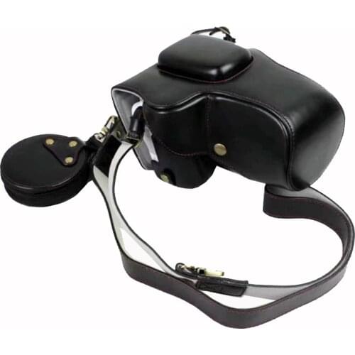 Luxury Pu Leather Camera Case Bag For Canon EOS 1100D 1200D 1300D 500D 550D Camera Cover With Strap Battery Bottom Opening