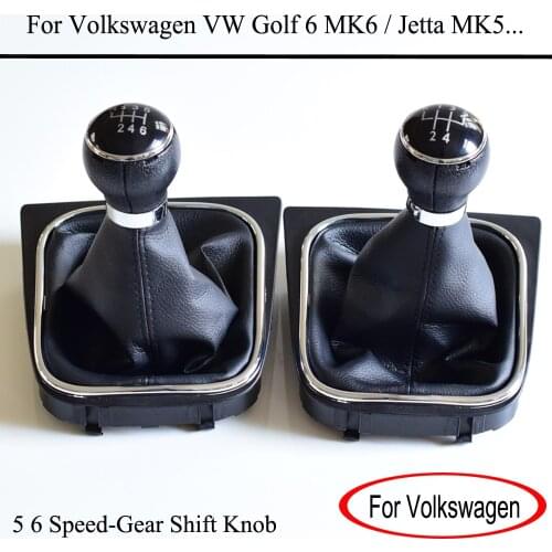 MT Gearshift Shifter Stick Lever Headball With Dust-Proof Cover For Volkswagen VW Golf 6 MK6 For Jetta MK5 Car Accessories