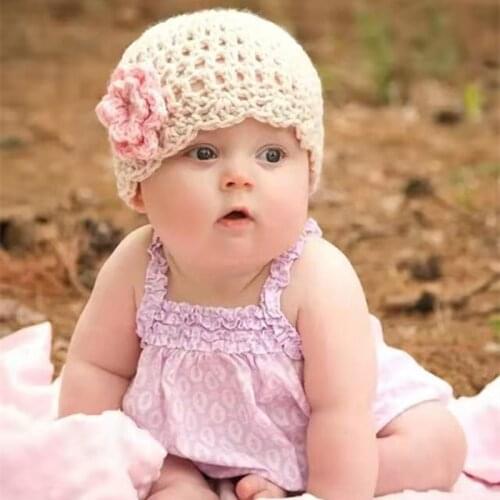 Newborn Hat Knitted Flower Toddler Hat Baby Accessories Baby Christmas Baby Photography Props Gorros Para babys Baby Hats AC50MZ