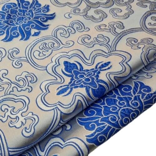Width 59inch Jacquard Brocade Fabric Buddhist Hall Decorative Damask Cloth Cushion Pillow Silk Satin Costume Material flower