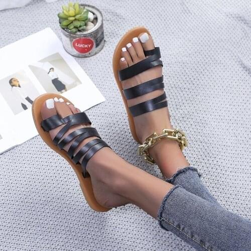 Summer Women Strappy Flat Flip Flops Thong Sandals Slides Slippers Shoes Casual Woman Feminine Sandal Slippers Beach Shoes 2021