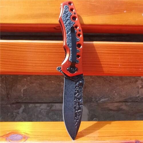 Folding Knife Steel Handle 8CR15MOV Blade Combat EDC Tools with Waist Clip Tactical Camping Survival Hunting Pocket Knives