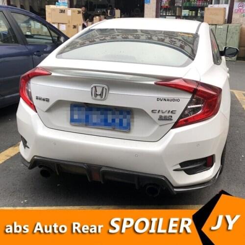 For HONDA Civic Spoiler 2016-2018 civic MC spoiler High Quality ABS Material Car Rear Wing Primer Color Rear Spoiler