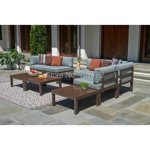 High end outdoor sectional sofas aluminum antique furniture paito garden conversation set