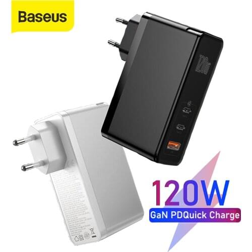 Baseus 120W GaN Charger Quick Charge 3.0 4.0 for MacBook Pro Fast Charging Cable for Huawei Mate 10 USB C to Type C PD Charger