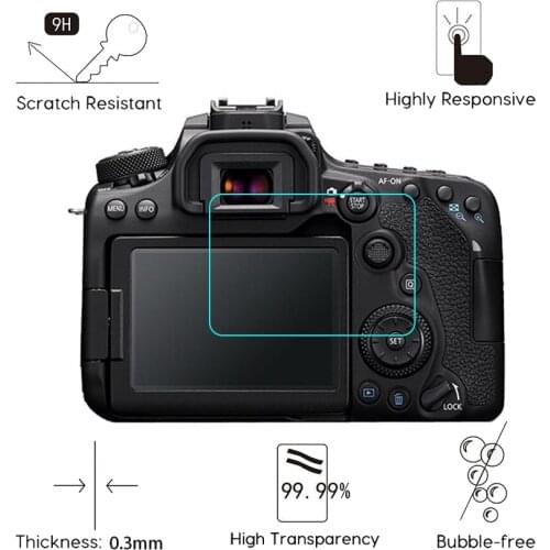 2.5D 9H HD Clear Anti-Scratch Tempered Glass Screen Protector For Canon EOS 90D Digital Camera LCD Display Film EOS 90D