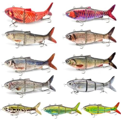 1 Pcs Fishing Baits Trolling Swim Minnow Wobbler Multi-section Hard Bait 10cm 7 Segment Artificial Crankbait Fishing Tackle Lure