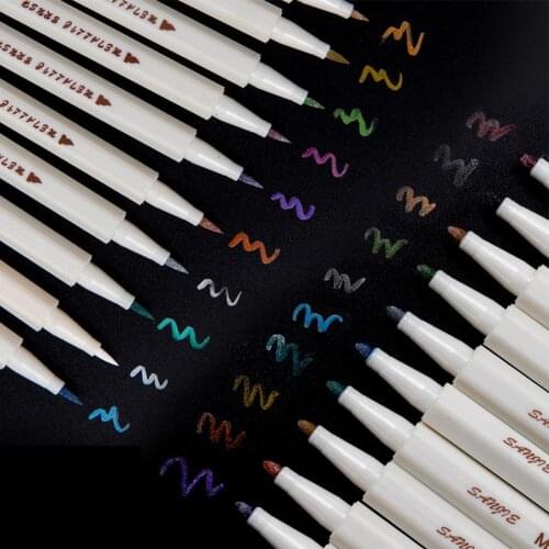 10Colors/Set Metallic Marker Pen Drawing Painting Pens DIY Photo Album Scrapbooking Crafts Card Making Art Supplies Stationery