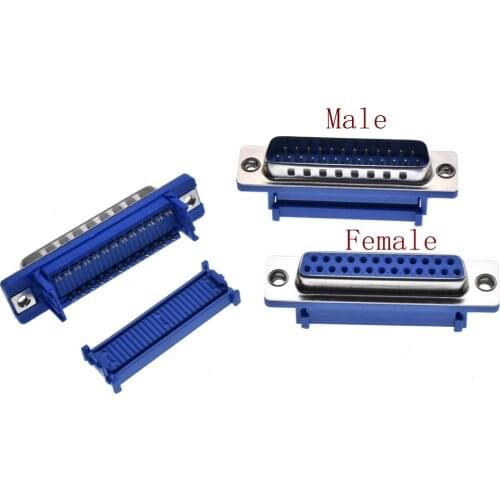 10PCS D-SUB DIDC 25 Pin DB25 Female /Male Head line pressing type connector D SUB DIDC-25P Connector