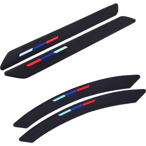 2Pcs Car Bumper Anti-collision Strip Black Widened Thickened Universal Door Wheel Eyebrow Rear Tail Box Shape Molding Strip 40cm