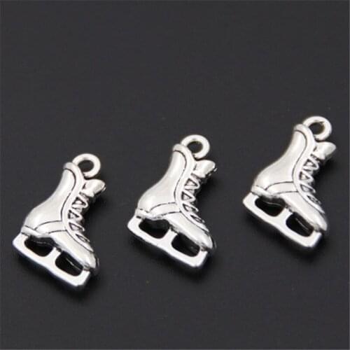 20pcs Tibetan Silver Color Ice Skates Shoes Charms Pendants For Jewelry Making DIY Handmade A2524
