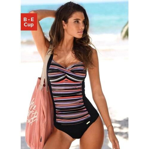 2021 One Piece Plus Size Swimsuit Women Striped Slimming Swimwear Sexy Classic Swimming Suit Momokini Summer Beach Bathing Suit