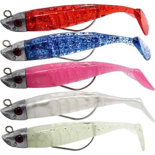 24.5g Glow Eel Soft Lure Wobbler Artificial Bait Silicone Sea Bass pike Rockfish Grouper Carp Fishing Lead Jig Head Tackle