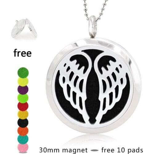 300 more styles 316 L Stainless Steel Magnetic 30mm Perfume aroma locket diffuser locket Pendant with 10 pads fit necklace