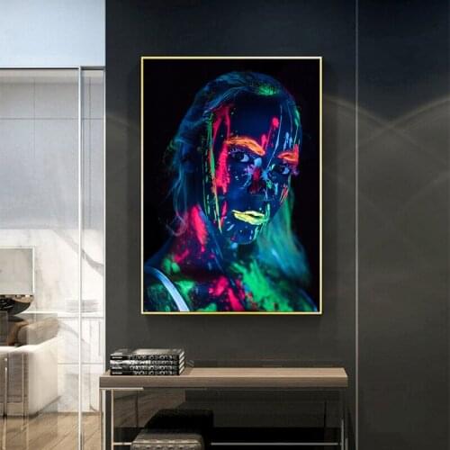 Abstract Woman Portrait Wall Pictures Posters Prints Canvas Painting Wall art Pictures Living Room Home Wall Decoration Picture